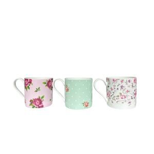 3 Royal Albert Rose Confetti, Polka Rose & New Country Coffee Mugs Cottagecore